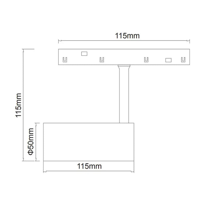 LED SPOT 12W 4000K BLACK FOR MAGNETIC-RAIL MOUNTING VITO - Осветление за релсов монтаж<<<Вътрешно