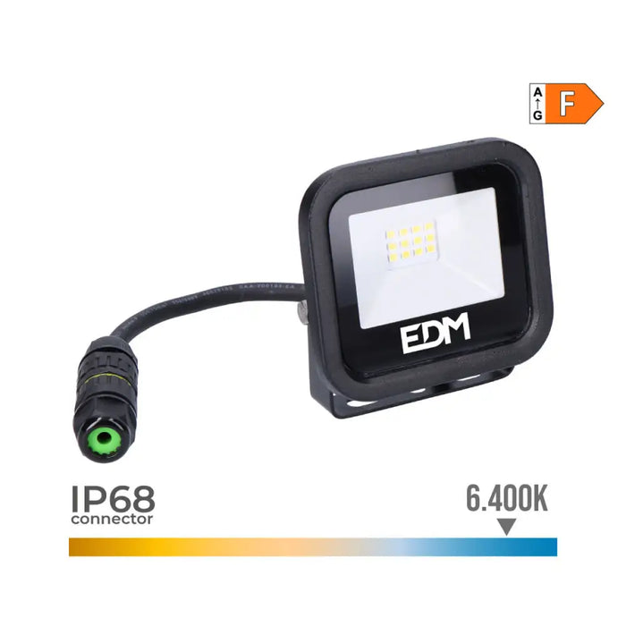LED spotlight EDM 70400 Black Series Black F 2100 W 10 W 800 lm 9,2 x 8,1 x 2,7 cm (6400 K) - Декорация и