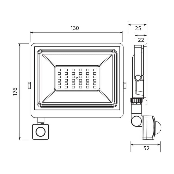 LED SPOTLIGHT WITH SENSOR 30W 6400K 2400LM IP44 VIVALUX NYX - Прожектори<<<Външно осветление<<<Осветление<<<Praktiker