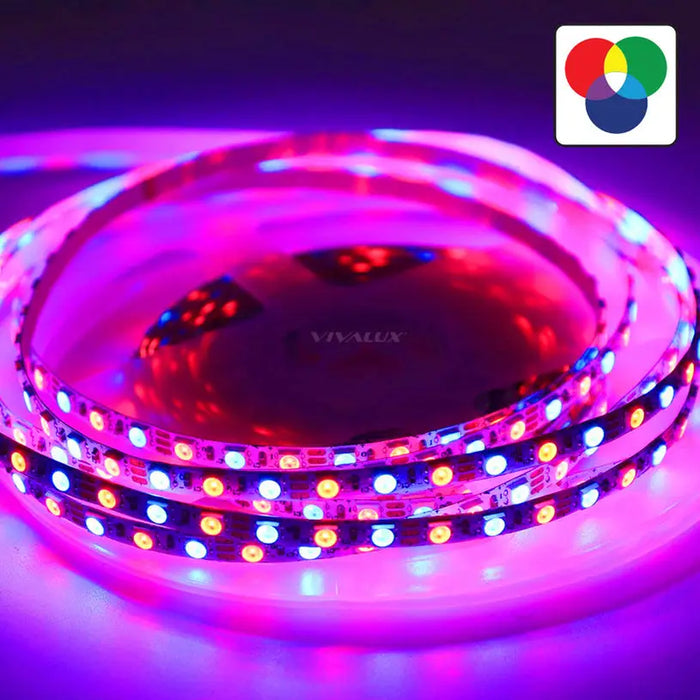 LED STRIP 120/1 18W IP20 5M RGB VIVALUX - LED ленти и аксесоари<<<Вътрешно осветление<<<Мебели и