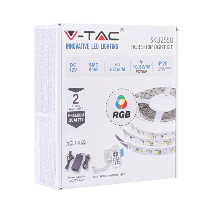 LED STRIP KIT 7/10W 60/5M IP20 RGB V-TAC - LED ленти и аксесоари<<<Вътрешно осветление<<<Мебели и
