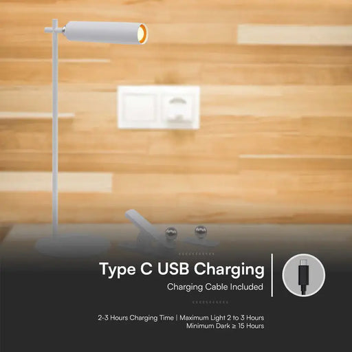 LED TABLE LAMP 4000K MAGNETIC WHITE V-TAC - Настолни лампи<<<Вътрешно осветление<<<Мебели и
