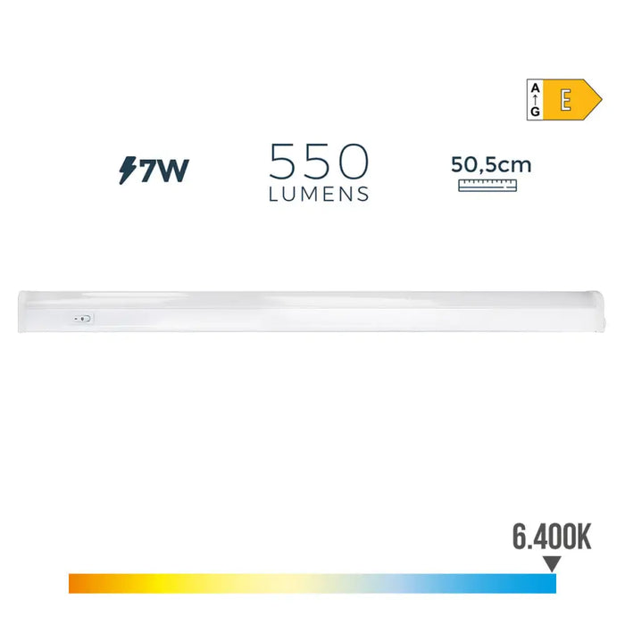 LED Tube EDM 31685 White A E 7 W 600 lm 3,6 x 50,5 x 3 cm 50,5 x 2,2 x 3,5 cm (6500 K) (6400 K) - Декорация и