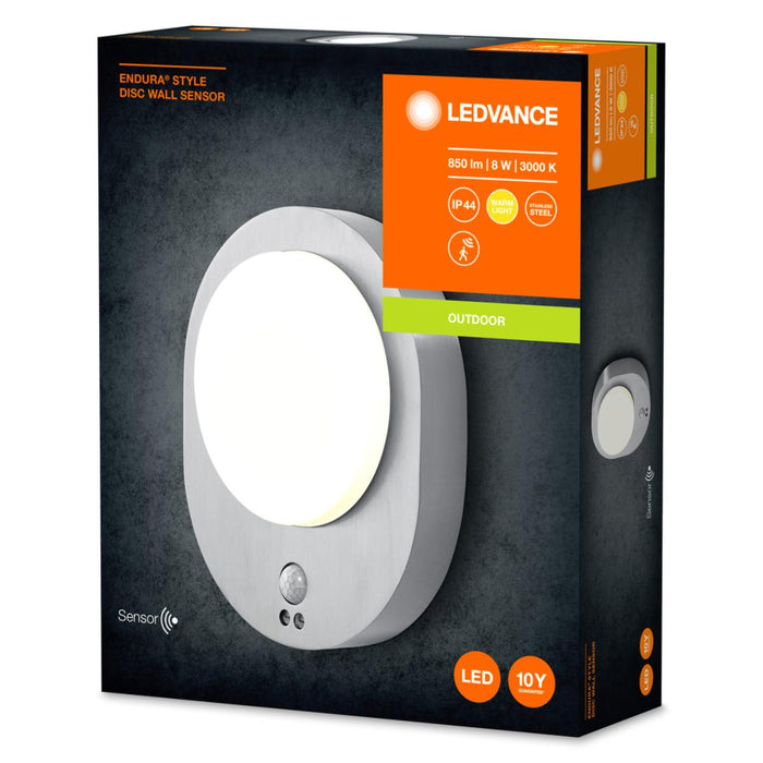 LED OUTDOOR WALL LAMP DISC SENS SENSOR 8W