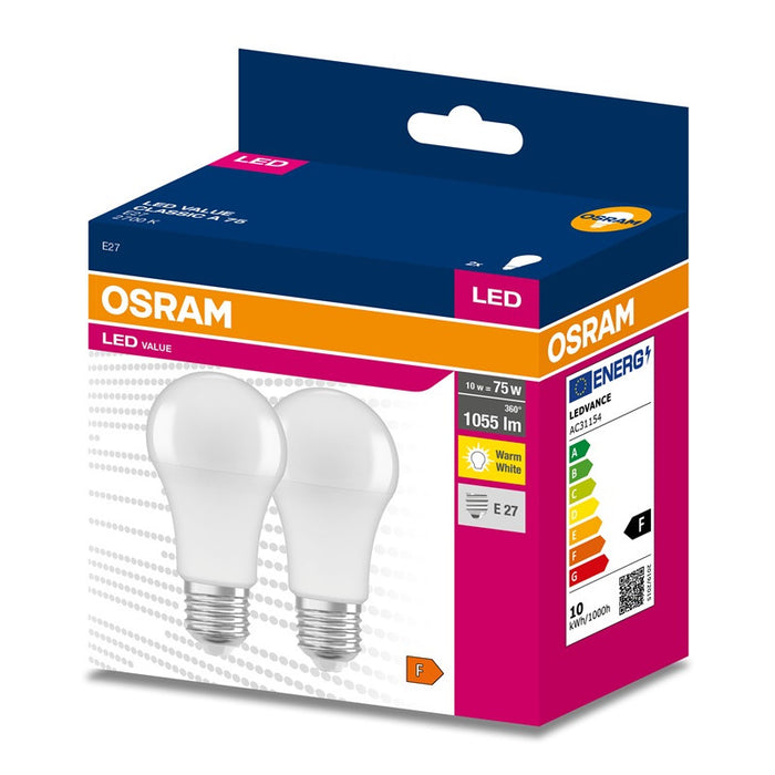 LED VALUE LAMP CLA75 E27 2700K 2PCS.