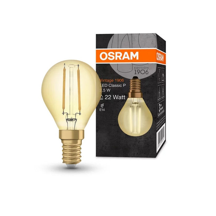 LED LAMP VINTAGE 1906 LED CL P FIL GOLD 22/2.5W/825 E14 LEDVANCE