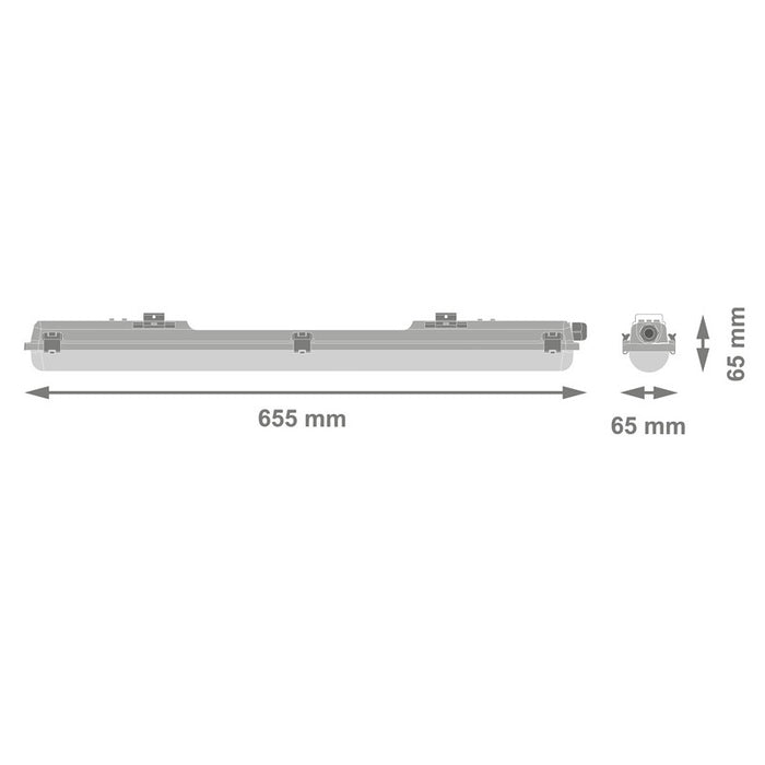 INDUSTRIAL LED LAMP DAMP PROOF HOUSING E IP65 600 E 1XLAMP IP65 LEDVANCE