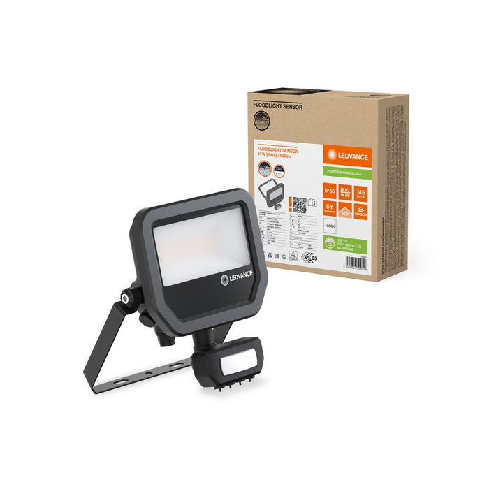 LED FLOODLIGHT WITH SENSOR FLOODLIGHT SENSOR 20 17W 2K4LM 840 PS SY100 BK LEDVANCE
