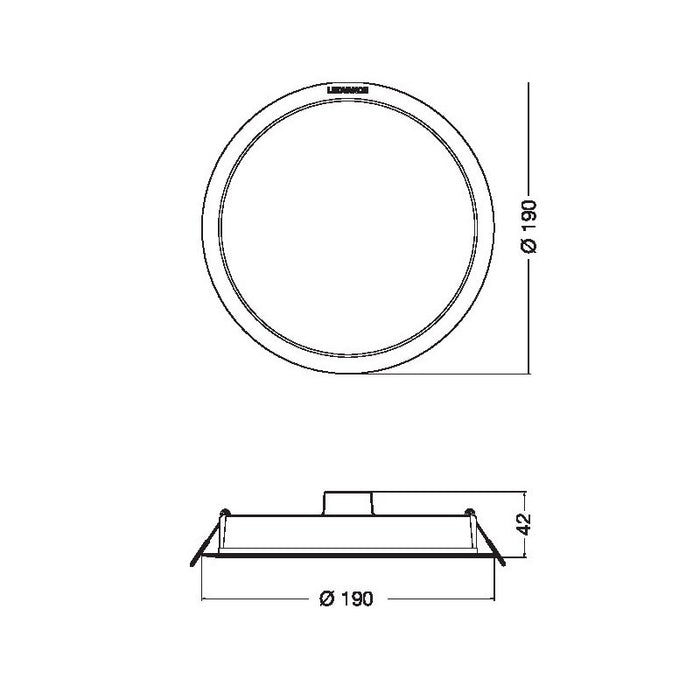 LED MOON LAMP DL IP44 DN 190 18W 830 1980LM BLACK LEDVANCE