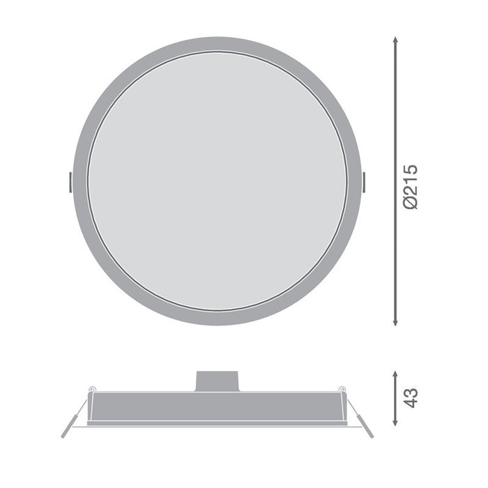 LED RECESSED LUMINAIRE R DL IP44 DN 215 30W 830 3300LM BLACK LEDVANCE