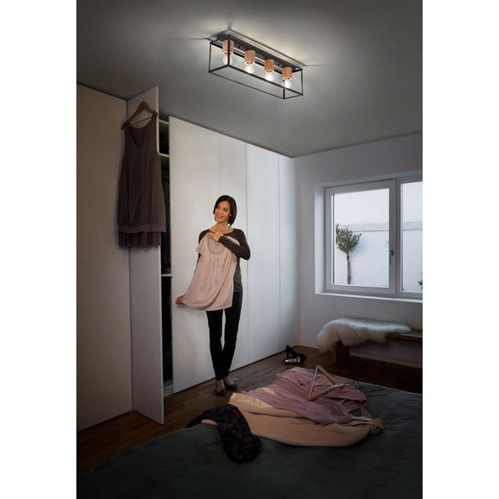 SPOTLIGHT 4XE27 BLACK/WOOD LEDVANCE NAIROBI