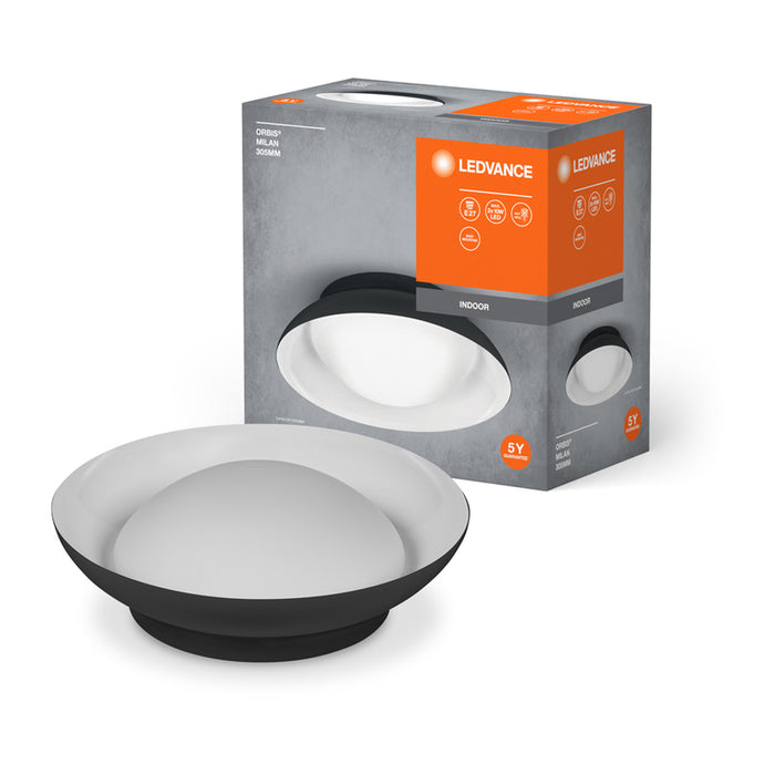 CEILING LIGHT 2XE27 30.5CM BLACK LEDVANCE MILAN