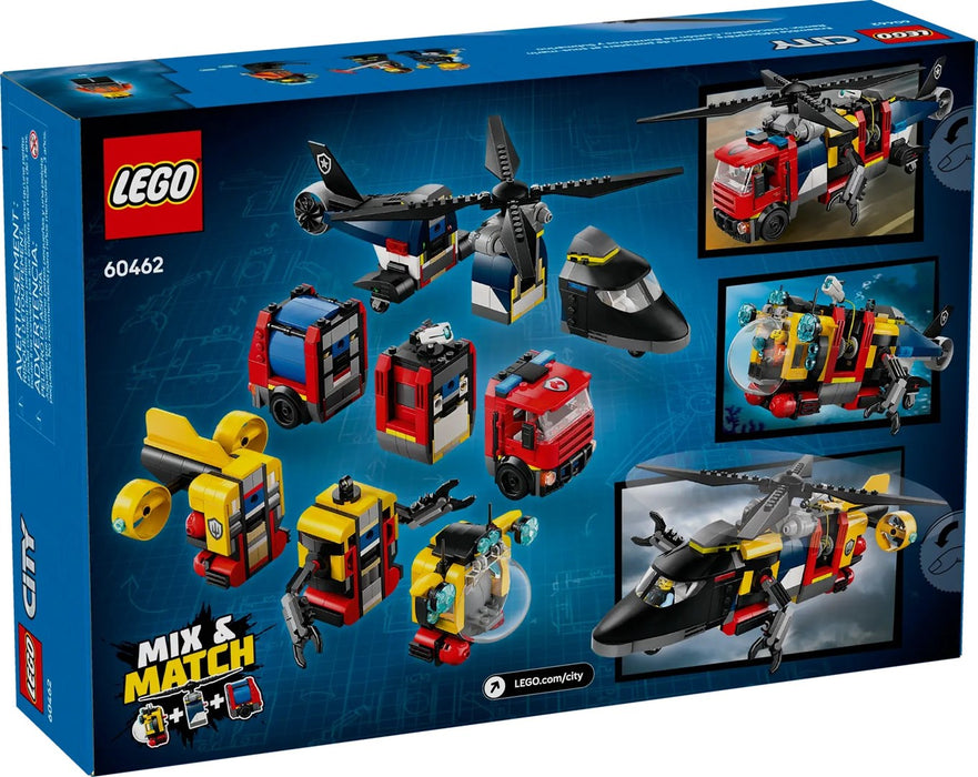 LEGO CITY 60462 Helicopter, Fire Truck and Submarine Remix