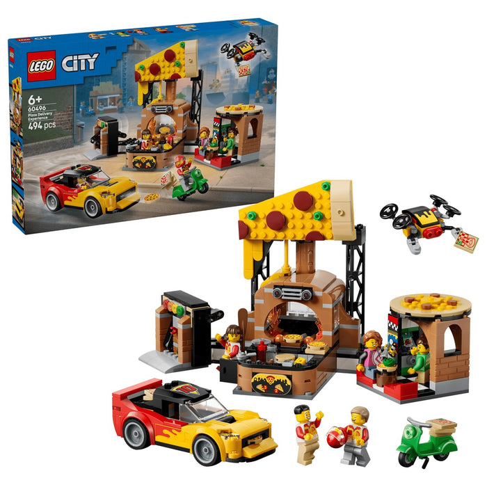 LEGO CITY 60496 Pizza Delivery Experience with Vehicles