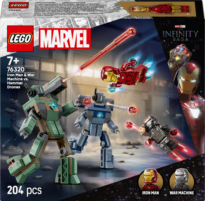 Construction set Lego 76320 Iron Man & War Machine VS Hammer Drones 204 Pieces
