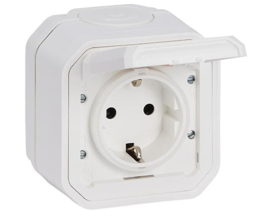 SOCKET 2P+E 16A IP55 WHITE PLEXO NEW