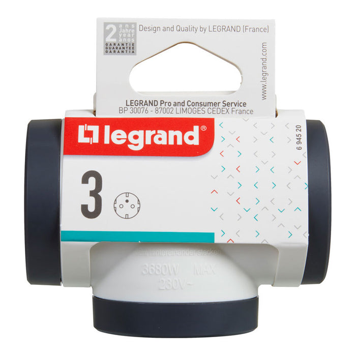 ADAPTER 3 SOCKETS T-SHAPED LEGRAND 694520