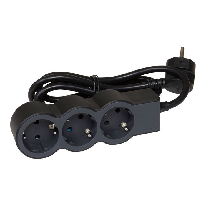 BLACK/DARK GRAY LEGRAND 3 SOCKET / 3 M. 694560