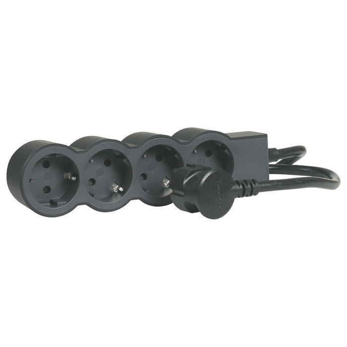 POWER SUPPLY BLACK/DARK GRAY LEGRAND 4 SOCKETS / 3 M. 694562