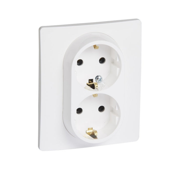 NILOE LEGRAND DOUBLE CONTACT SHUKO WITH CHILD PROTECTION - WHITE