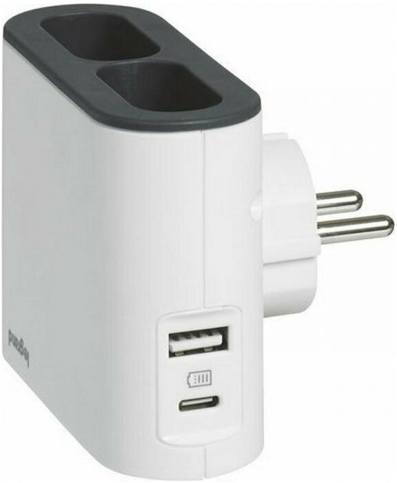 Legrand 49401 socket adapter 2x Euro socket 6A and USB