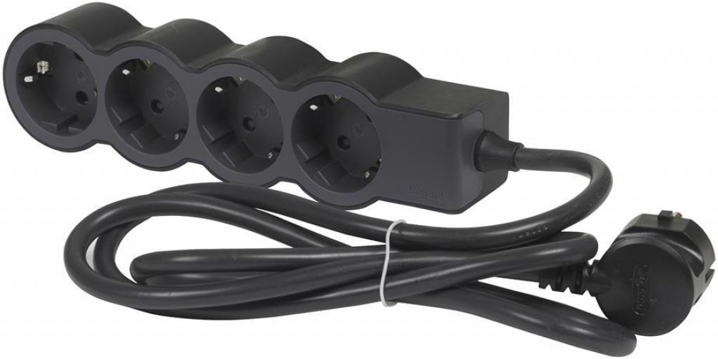 Legrand 694570 4x2P+E power strip with 5m cable Standart black