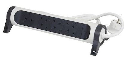 FLOOR SPLITTER 4x SHUKO ROTATING WITH CABLE 3m LEGRAND - WHITE/GRAY