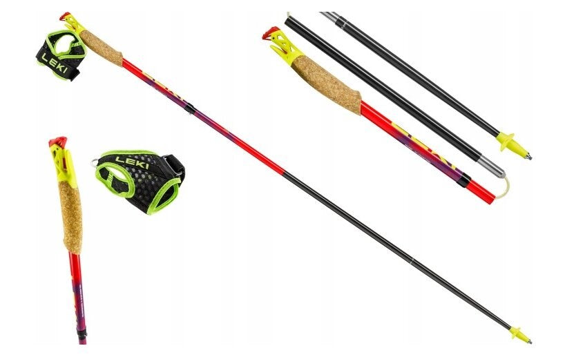 LEKI TRL Ultratrail FX One trekking poles, 120 cm, red