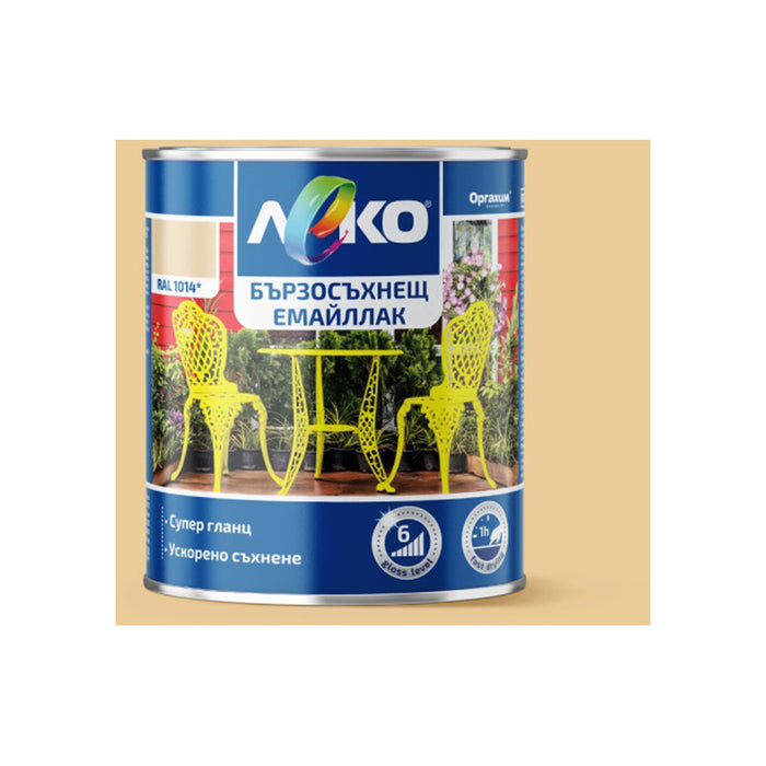 FAST DRYING ENAMEL RAL 1014 2.5 L LEKO