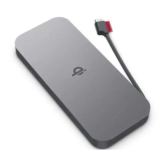 Lenovo GO Lithium Polymer (LiPo) 10000 mAh Безжично зареждане Сив - Power banks