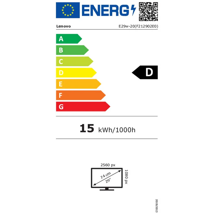 LENOVO ThinkVision E29w-20 29inch IPS 21:9 2560x1080 300cd/m2 1000:1 3M:1 4ms 1xHDMI 1.4 1xDP 1.2 90Hz 99 sRGB - Бизнес