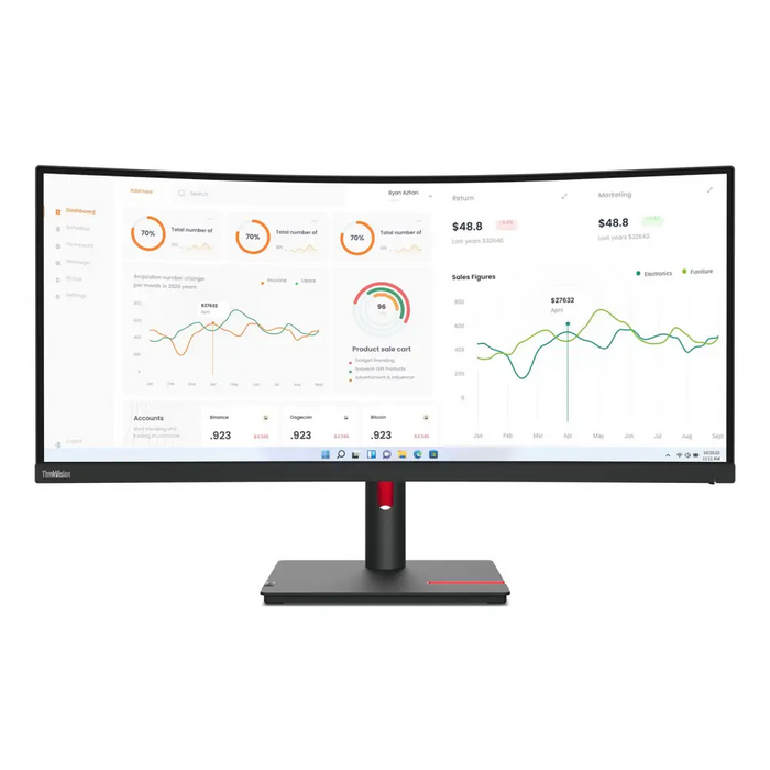 LENOVO ThinkVision T34w-30 34inch VA 3440x1440 21:9 60Hz 350cd/m2 4ms HDMI DP (P) - LCD