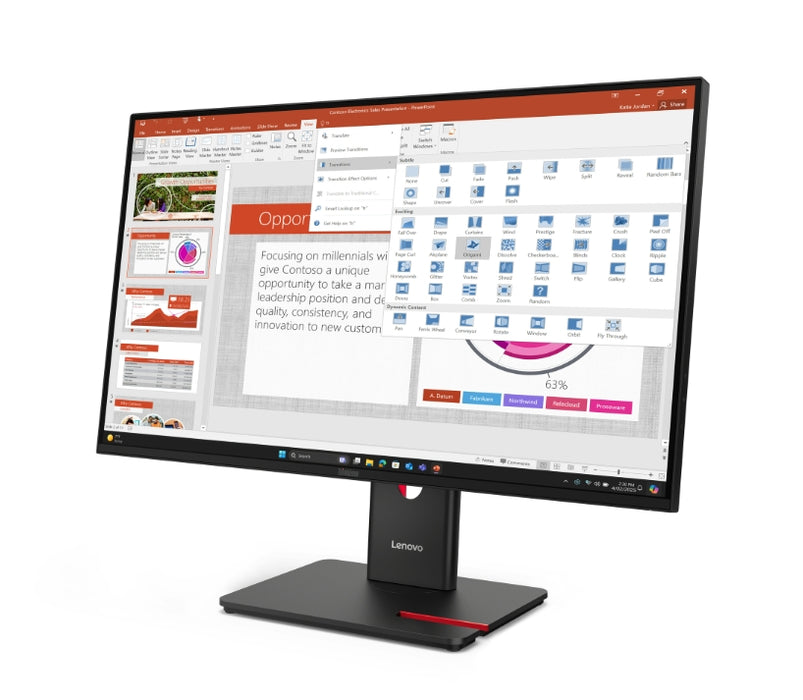 Monitor Lenovo ThinkVision T27-40 27" IPS, WLED, 1920x1080, 4ms, 48Hz - 120Hz, 300 cd/m2, 1500:1, HD