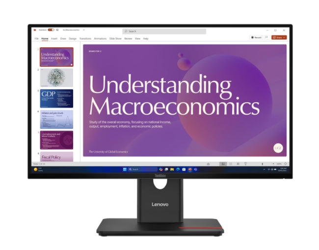 Lenovo ThinkVision T24D-40 23.8" IPS, 16:9, 1920x1080, 1500:1, 4/6ms, 120Hz, HDMI, DP, RJ-45, USB, Tilt, Swivel, Pivot, Height Adjust Stand