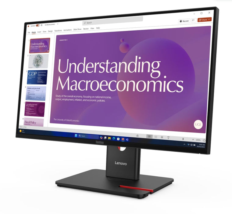 Lenovo ThinkVision T24D-40 23.8" IPS, 16:9, 1920x1080, 1500:1, 4/6ms, 120Hz, HDMI, DP, RJ-45, USB, Tilt, Swivel, Pivot, Height Adjust Stand