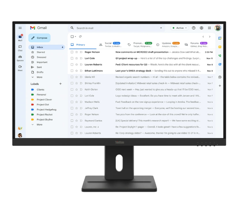 Lenovo ThinkVision E27-40 27" IPS, WLED, 1920x1080, 16:9, 100Hz, 300 cd/m2, 1500:1, Speakers 2Wx2, HDMI, DP, VGA, Tilt, Swivel, Pivot, Height Adjust Stand