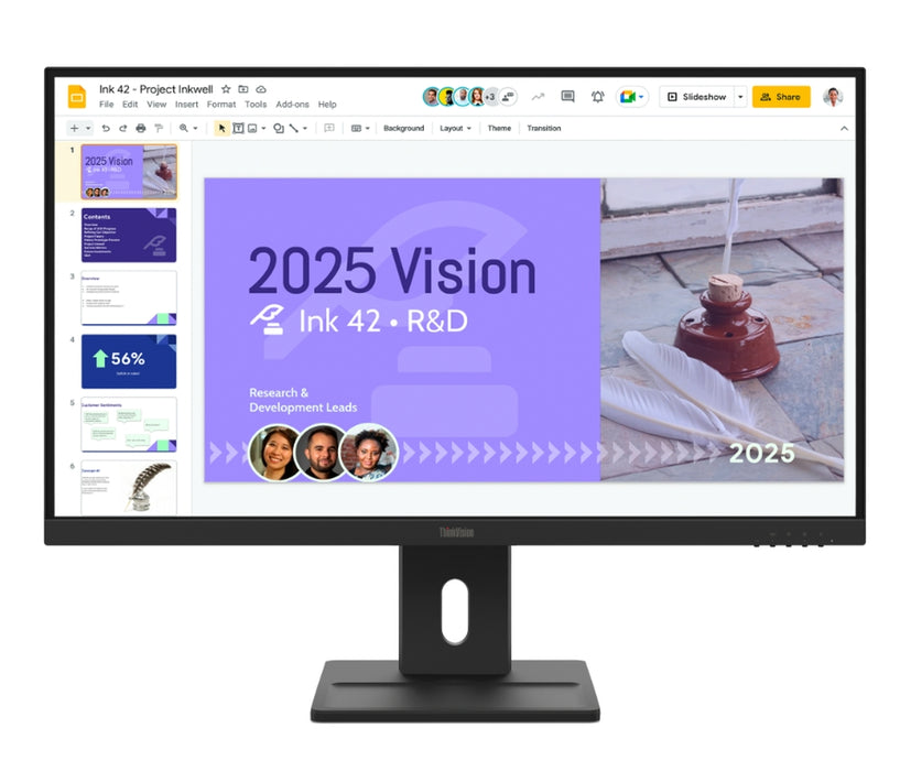 Lenovo ThinkVision E27Q-40 27" IPS, WLED, 2560x1440, 16:9, 100Hz, 4ms, 350 cd/m2, 1500:1, Speakers 2Wx2, HDMI, DP, Tilt, Swivel, Pivot, Height Adjust Stand
