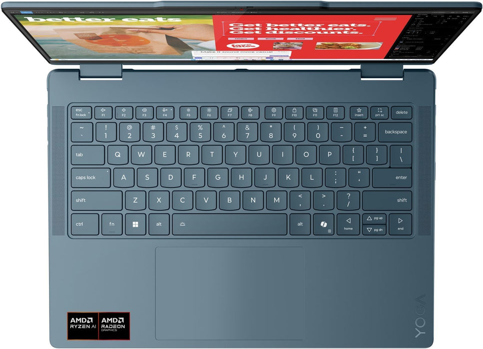 LENOVO Yoga 7 2-in-1 AMD Ryzen AI 7 350 14inch 2.8K OLED 500N 120Hz Touch 32GB DDR5 1TB PCIe W11H Tidal Teal