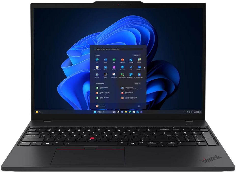 Lenovo ThinkPad T16 G4 Intel Core Ultra 7 255U, 12C (up to 5.2GHz, 12MB), 32GB(2x16) DDR5-5600, 1TB SSD, 16" WUXGA (1920x1200) IPS AG, Intel Graphics, 5MP&IR, Backlit KB, WLAN, BT, SCR, FPR, 4 cell, Win11Pro, 3Y Premier