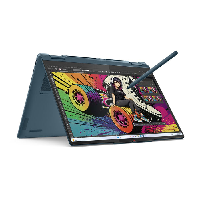 Lenovo Yoga 7 2-in-1 14AKP10 Copilot+ PC AMD Ryzen AI 5 340 Hybrid (2-in-1) 35.6 cm (14") Touchscreen WUXGA 16 GB LPDDR5-SDRAM 512 GB SSD Wi-Fi 7 (802.11be) Windows 11 Home Teal