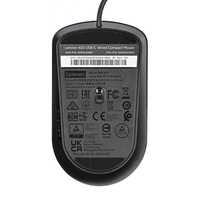 Lenovo GY51D20875 mouse Office Ambidextrous USB Type-C Optical 2400 DPI