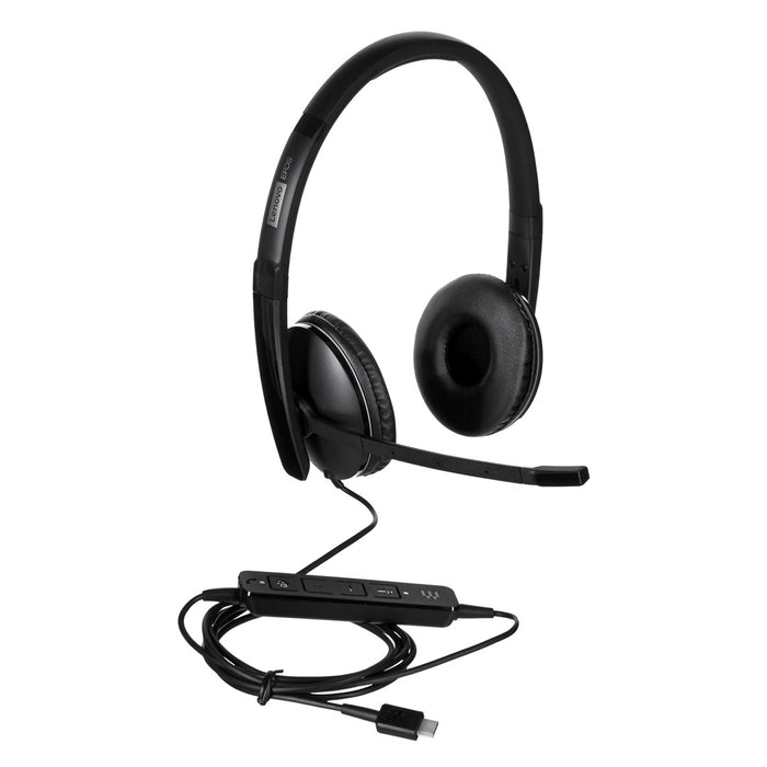 LENOVO Gen2 Headset on-ear wired USB-C black Certified for Microsoft Teams