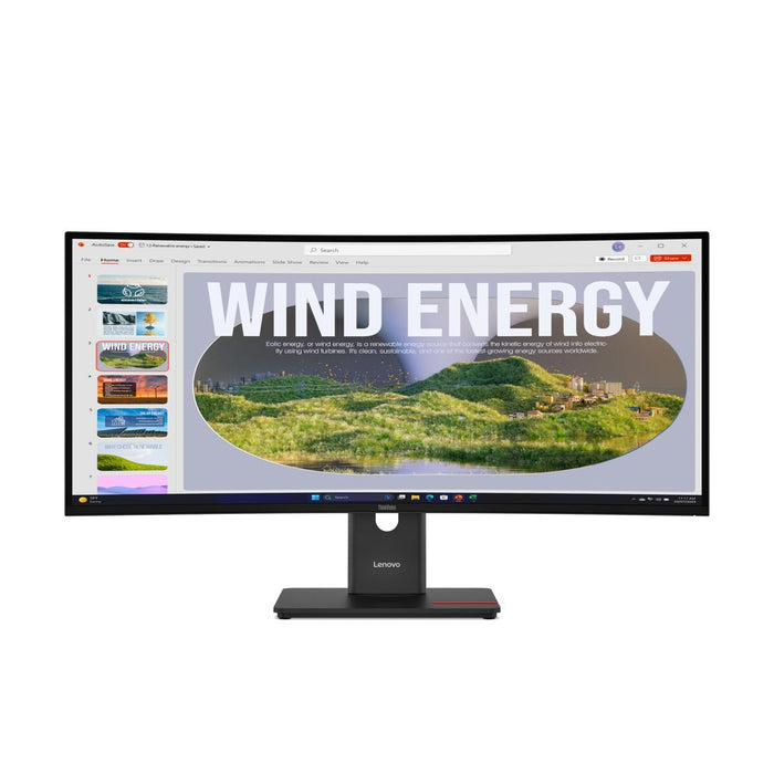LENOVO ThinkVision T34WD-40 LED monitor curved 34inch 3440x1440 UWQHD 120Hz VA 300cd/m2 3000:1 HDR10 4ms HDMI DisplayPort USB-C 3y