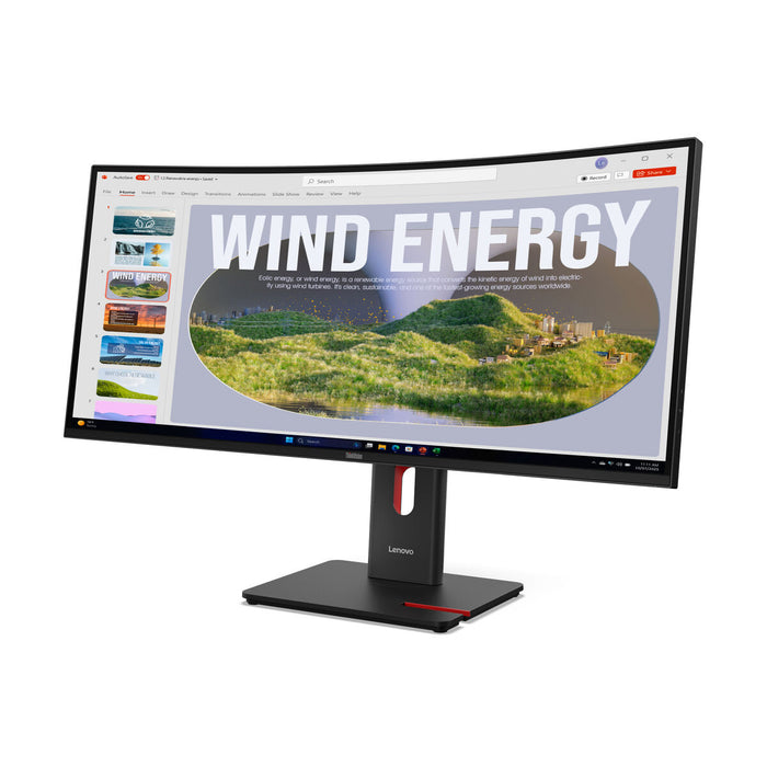 LENOVO ThinkVision T34WD-40 LED monitor curved 34inch 3440x1440 UWQHD 120Hz VA 300cd/m2 3000:1 HDR10 4ms HDMI DisplayPort USB-C 3y