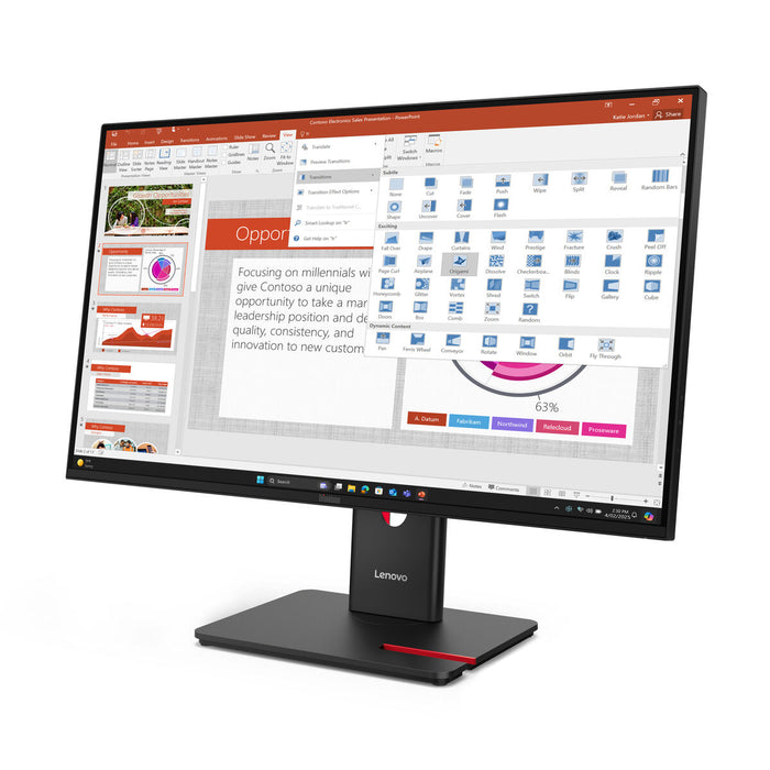 LENOVO ThinkVision T27-40 27inch IPS 16:9 1920x1080 100MHz 250cd/m2 1500:1 4ms 1xHDMI 1.4 1xDP 1.2 1xVGA USB-HUB 99 sRGB 3y
