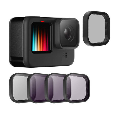 Lens filter set CPL + ND 8/16/32 Telesin for GoPro Hero 9 / Hero 10 / Hero 11 / Hero 12 (GP-FLT-903) - For sports