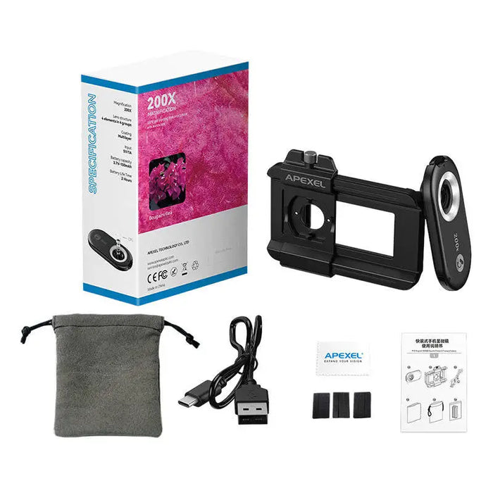 Lens for phone 200x APEXEL APL-MS200 - Phone lenses<<<Accessories<<<Photo and cameras<<<InnproXML