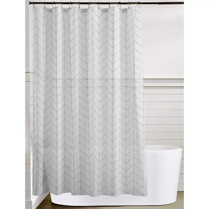LEROY SILVER BATHROOM CURTAIN - Завеси и корнизи за баня<<<Аксесоари за баня<<<Баня<<<Praktiker
