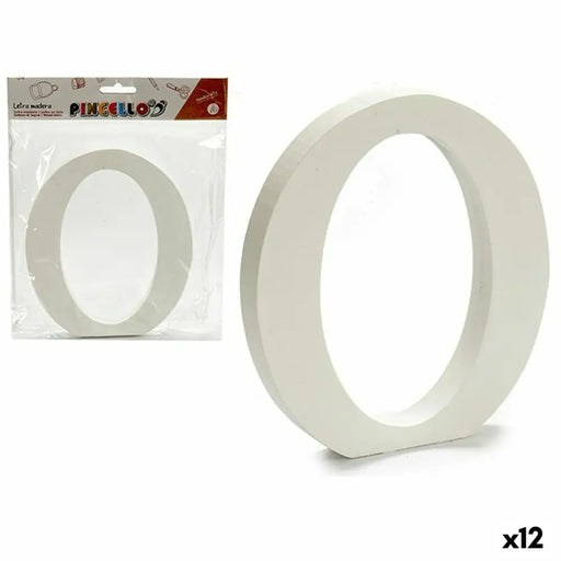 Letter Pincello O White Wood 1,8 x 21 x 17 cm (12 Units) - Декорация и Осветление<<<Дом Градина<<<BigBuy&&&Други
