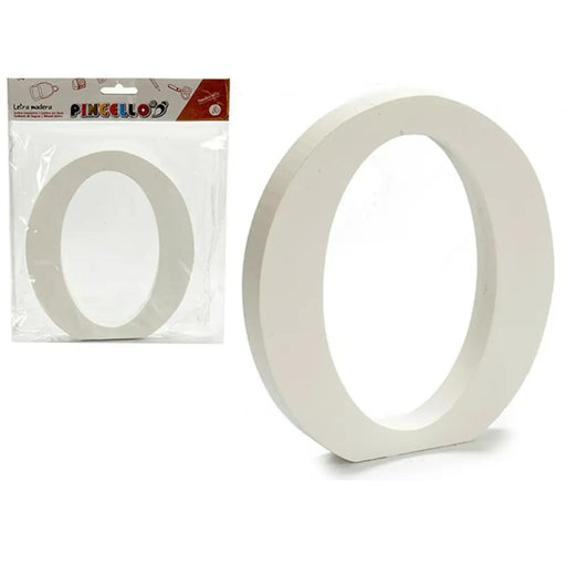 Letter Pincello O White Wood 1,8 x 21 x 17 cm (12 Units) - Декорация и Осветление<<<Дом Градина<<<BigBuy&&&Други
